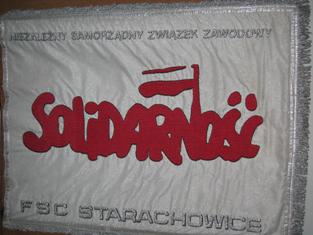 Sztandar Komisji Fabrycznej NSZZ Solidarno�� wykonany i po�wi�cony konspiracyjnie
