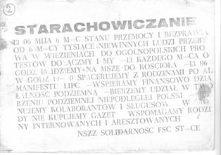 Ulotka drukowana czcionkami